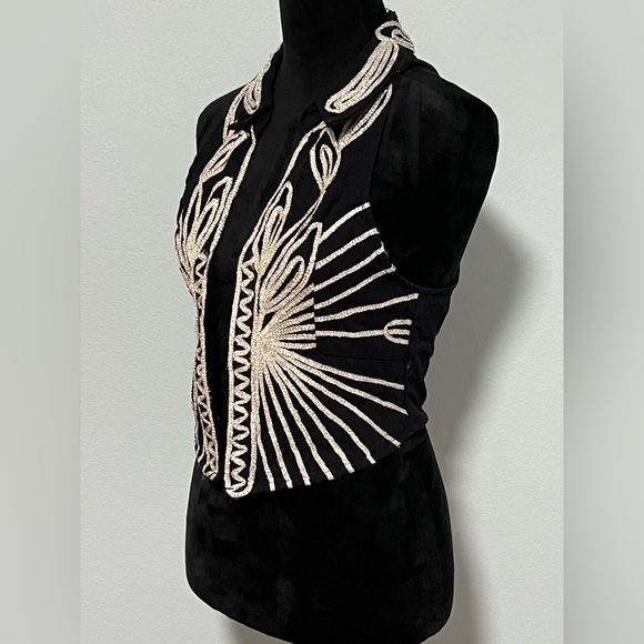 FREE PEOPLE Head West Metallic Embroidered Vest - XS - Picture 6 of 9